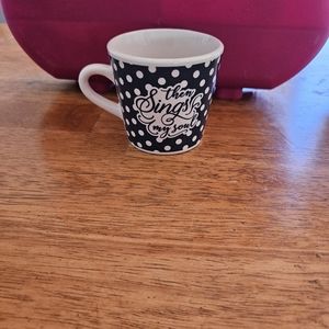 NWOT!!! Trisa Mini Coffee Cup Navy with White Polka Dots then Sings my Soul